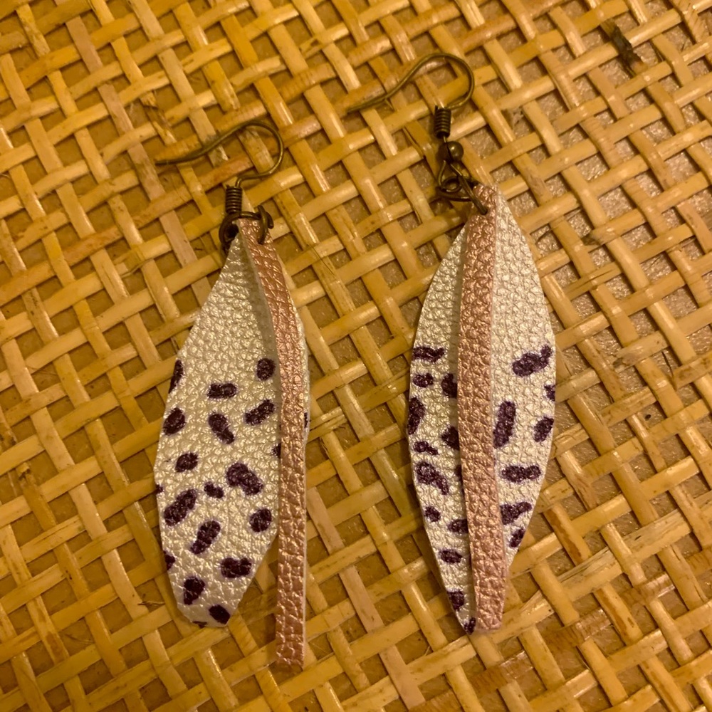 Handmade leather earrings